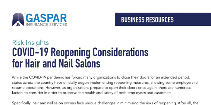 COVID-19 Reopening Considerations for Hair and Nail Salons