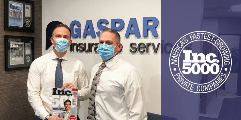 For the 3rd Time, Gaspar Insurance Appears on the Inc. 5000 List